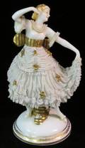 EA MULLER GERMAN PORCELAIN FIGURE OF A LADY C1900