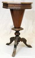 VICTORIAN WALNUT OCTAGONAL SEWING TABLE