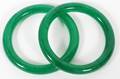 CHINESE GREEN JADE BANGLE BRACELETS PAIR