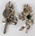 HOBE STERLING COSTUME BROOCHES TWO