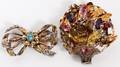 HOBE STERLING  14KT GOLD WASH COSTUME BROOCHES TWO