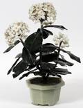CHINESE JADE  HARDSTONE POTTED FLOWERING TREE