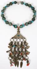 TURQUOISE  CORALNECKLACE WPENDANT C 1900