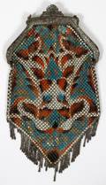 MANDALIAN MFG CO ENAMELED SILVER MESH EVENING BAG