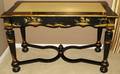 EBONY  GOLD TONE TWODRAWER DESK