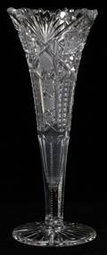 AMERICAN CUT GLASS VASE C 1900