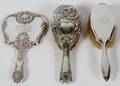 STERLING SILVER HAND MIRROR  BRUSHES EARLY 20TH C