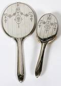 MCCHESNEY CO STERLING HAND MIRROR  BRUSH C 1922
