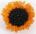 BEAD  HIDE SUNFLOWER PIN