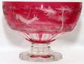CRYSTAL OVERLAY CRANBERRY CENTER BOWL