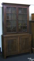 Pennsylvania two piece cherry wall cupboard ca 1820