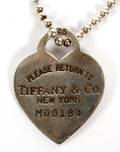 TIFFANY  CO STERLING HEART TAG NECKLACE