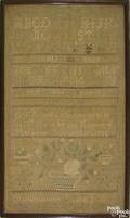 American silk on linen sampler 19th c