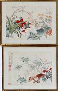 CHINESE WATERCOLORS ON PAPER 20TH C PAIR