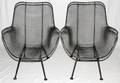RUSSELL WOODARD SCULPTURA WIRE ARMCHAIRS PAIR