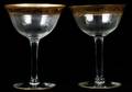 GOLD  CRYSTAL CHAMPAGNE GLASSES H 5 SET OF 13