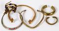 BRASS  GILT METAL COLLARS  BRACELETS SIX PIECES