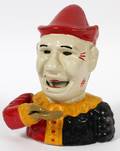 MECHANICAL CAST IRON CLOWN BANK
