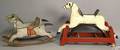 Two carved and painted rocking horses