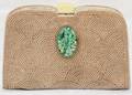 BEADED EVENING BAG W JADE EMBELLISHMENT C 1940