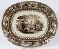 ENGLISH CANOVA BROWN TRANSFER PLATTER C 1850