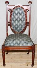 EDWARDIAN CARVED WALNUT SIDE CHAIR C 18901900