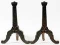 AMERICAN FEDERAL CAST IRON ANDIRONS C 1830