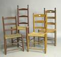 Four 3slat ladderback side chairs