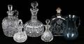 GLASS DECANTERS  CRUETS SIX