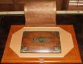 ENGLISH WALNUT  LEATHER DESK ACCESSORIES THREE