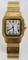 CARTIER 18KT GOLD  325 CT DIAMOND MANS WRISTWATCH
