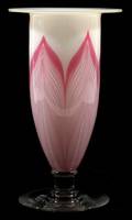 LIBBEYNASH OPAQUE WHITE  FEATHERED ROSE VASE