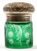STEVENS  WILLIAMS GLASS  STERLING MOUNTED JAR