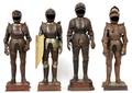 GERMAN METAL STANDING KNIGHTS 19THC FOUR