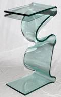 LAUREL FYFE GLASS PEDESTAL TABLE CONTEMPORARY