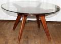 MID CENTURY MODERN GLASS TOP TABLE