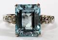 DIAMOND AND BLUE TOPAZ 242CT RING 14KT
