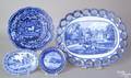 Historical blue Staffordshire cup plate
