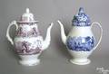 Purple and white Staffordshire dome lidded coffee pot