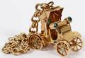 18KT GOLD AUTOMOBILE CHARM W 14KT GOLD BRACELET