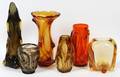 ART GLASS VASES SIX