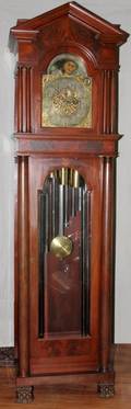 HERSCHEDE MAHOGANY GRANDFATHER CLOCK C 1915