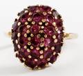 14KT GOLD  SAPPHIRE CLUSTER LADIES RING SIZE 475