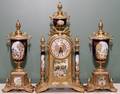 IMPERIAL ITALIAN MANTLE CLOCK  GARNITURE SET 3 PCS