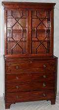 AMERICAN MAHOGANY SECRETARY BOOKCASE C 1820
