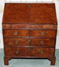 ENGLISH WALNUT SLANTFRONT DESK 18TH C