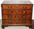 ENGLISH WALNUT FOURDRAWER CHEST 18TH C