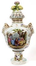 CARL THIEME DRESDEN PORCELAIN COVERED URN C 1900