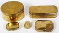 DUTCH ANTIQUE BRASS SNUFF BOXES  OTHERS 5 PIECES