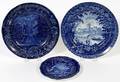 STAFFORDSHIRE BLUE TRANSFER PLATES C 1830 THREE